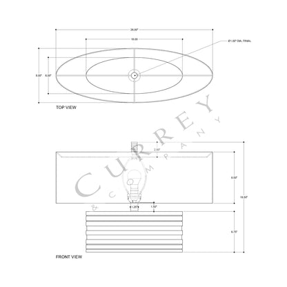Innkeeper Oval Table Lamp - line drawing.
