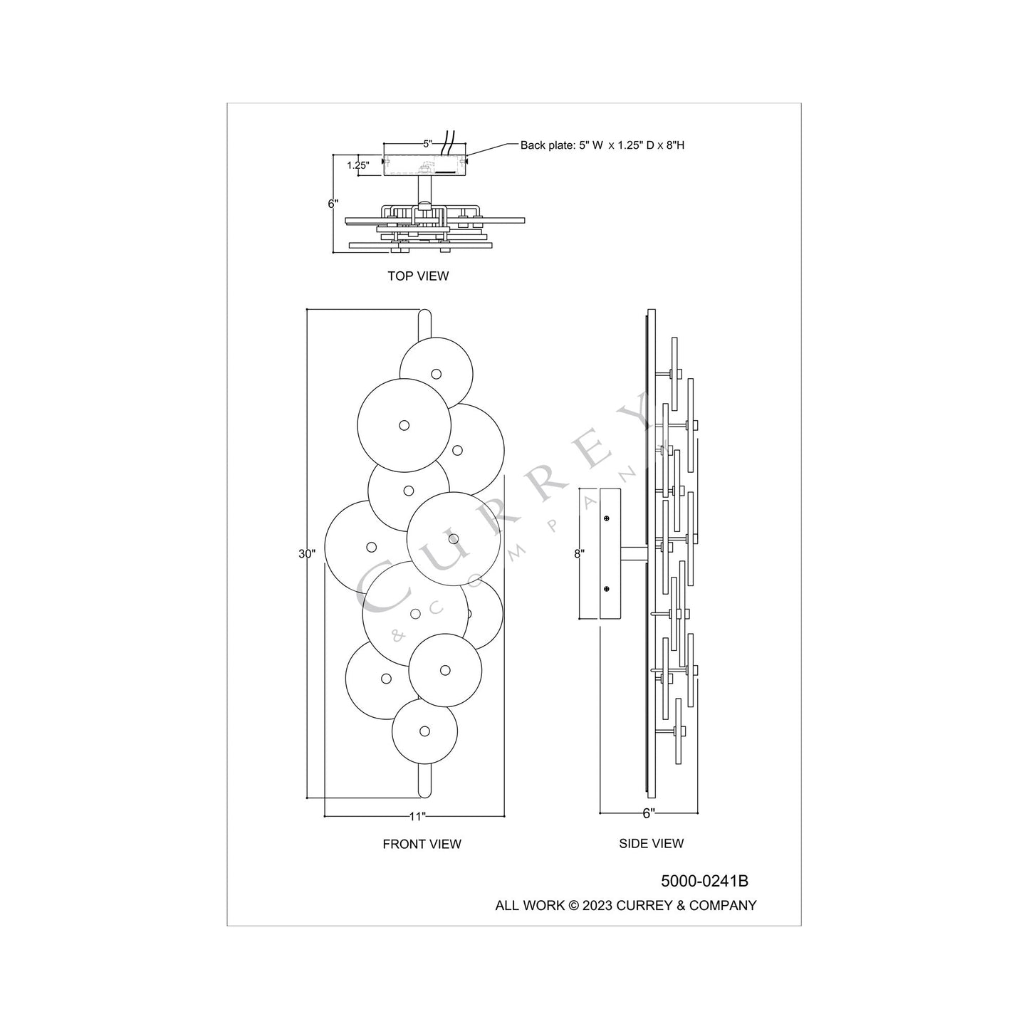 Inyo LED Wall Light - line drawing.