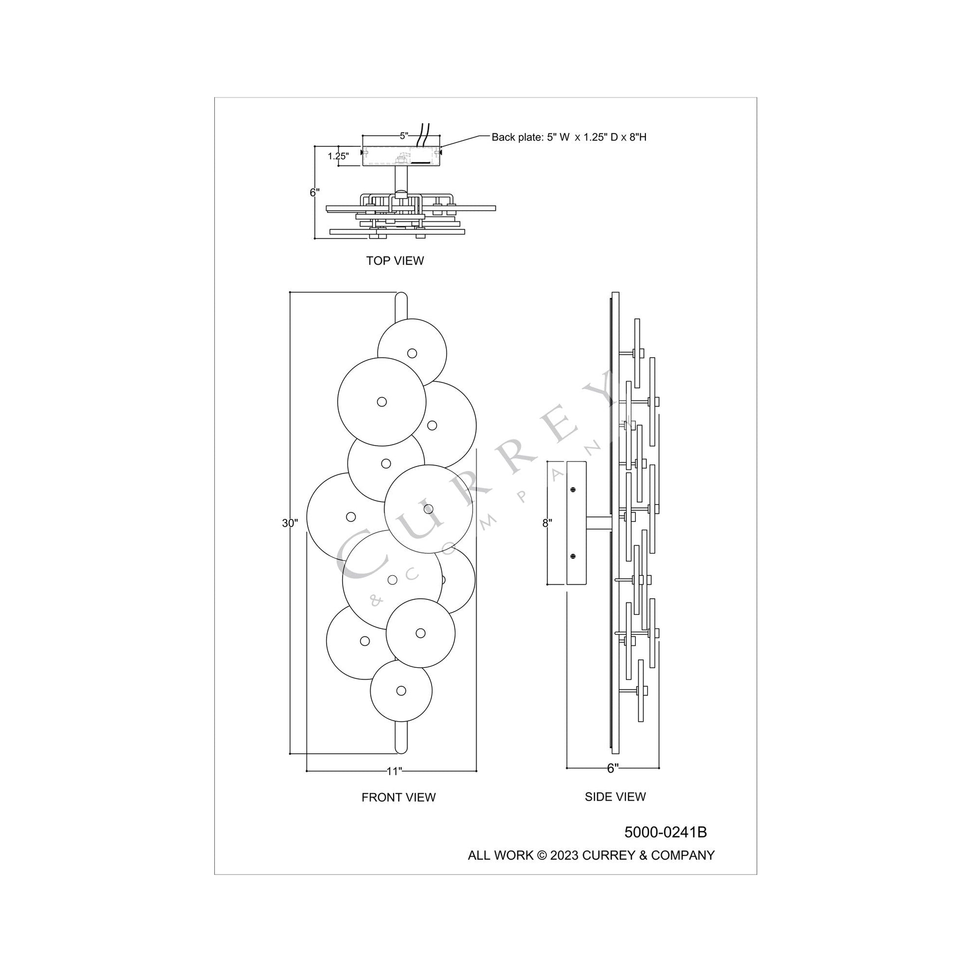 Inyo LED Wall Light - line drawing.