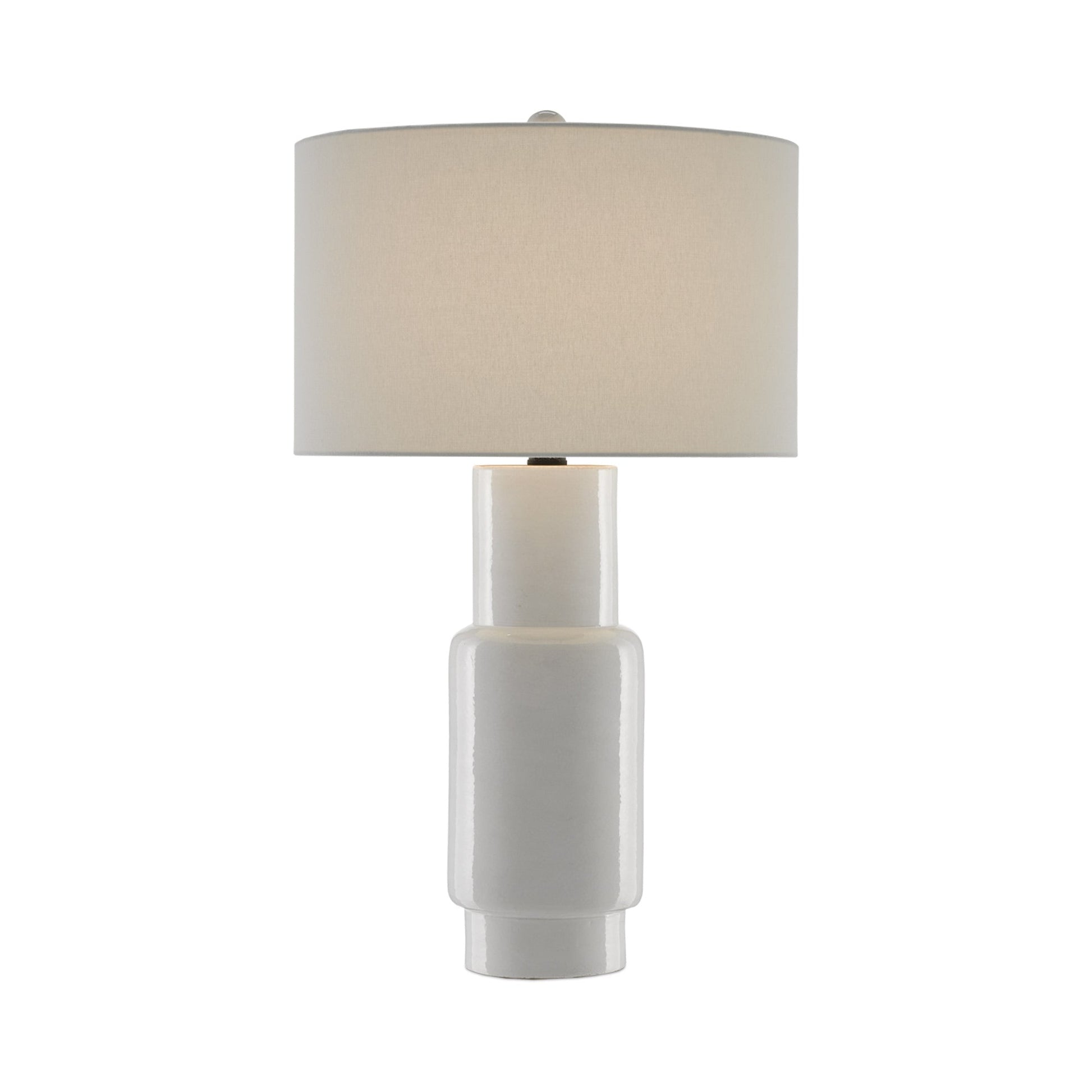 Janeen Table Lamp in White/Satin Black.