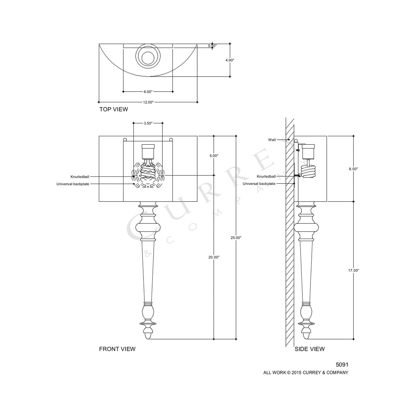 Jargon Wall Light - line drawing.