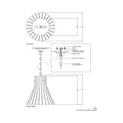 Jazz Pendant Light - line drawing.