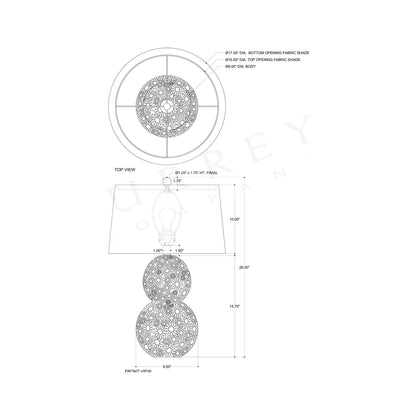 Jessamine Table Lamp - line drawing.