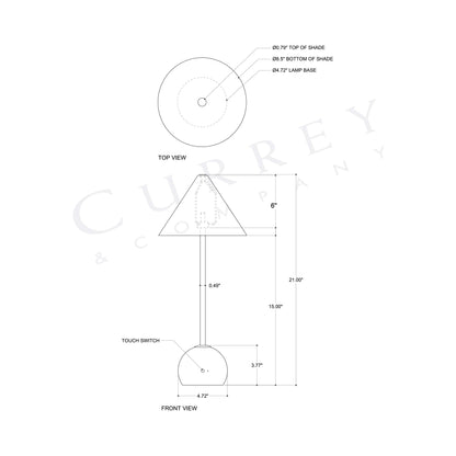 Journey Table Lamp - line drawing.