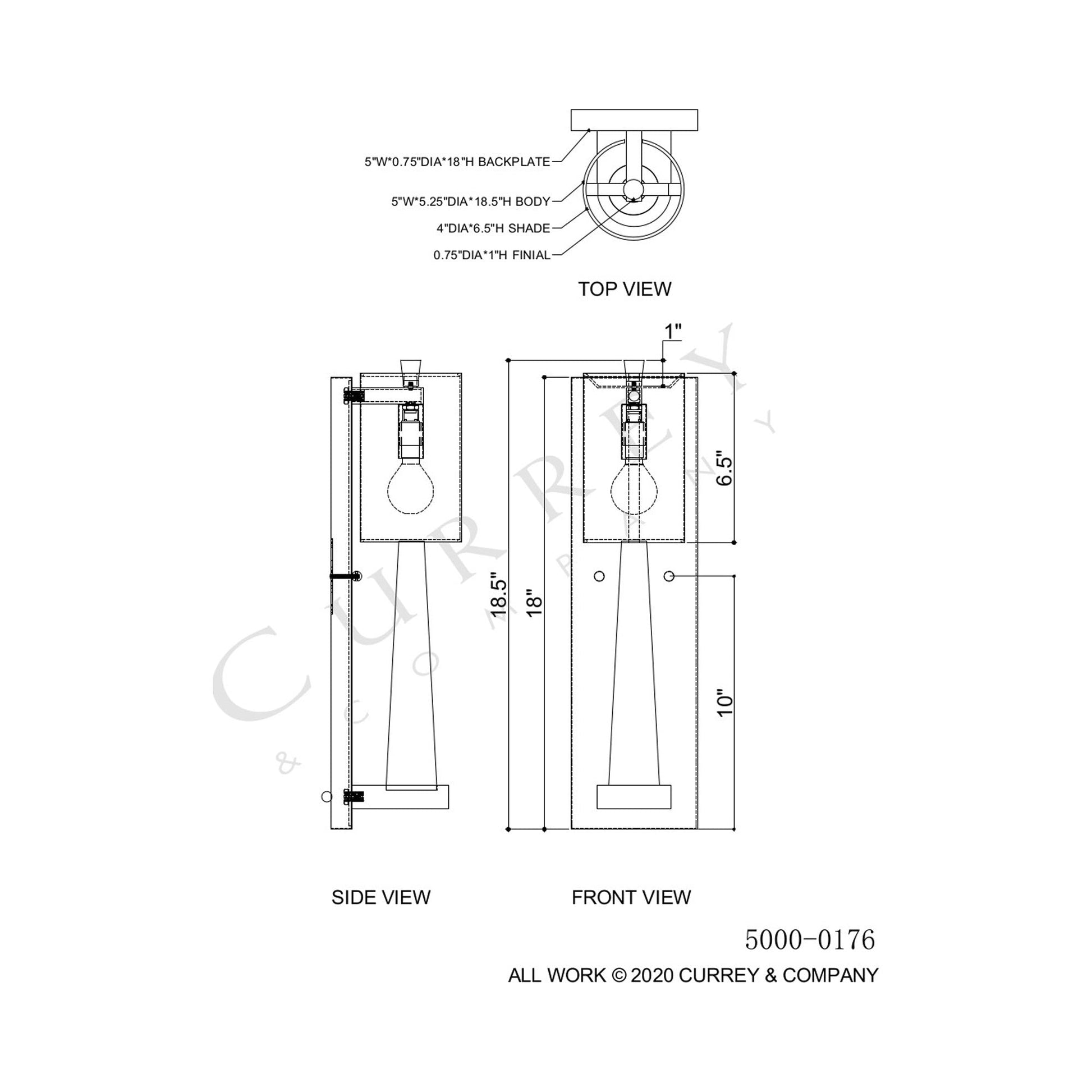 Junia Wall Light - line drawing.