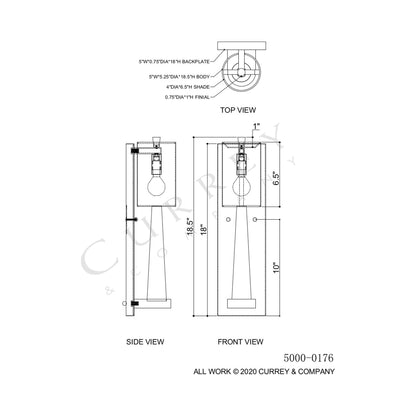 Junia Wall Light - line drawing.