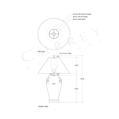 Junko Table Lamp - line drawing.