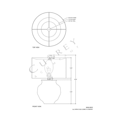 Kalossi Table Lamp - line drawing.