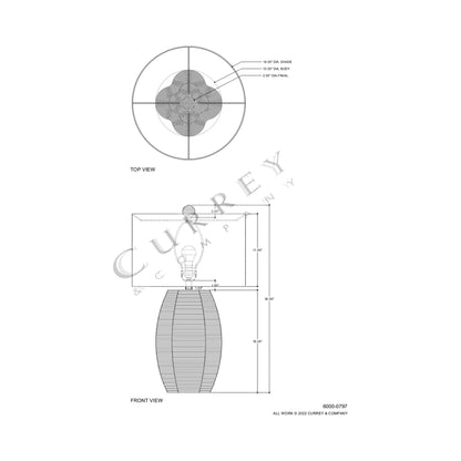 Karnak Table Lamp - line drawing.