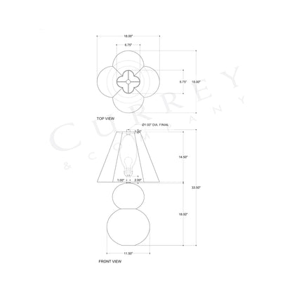 Kindred Table Lamp - line drawing.