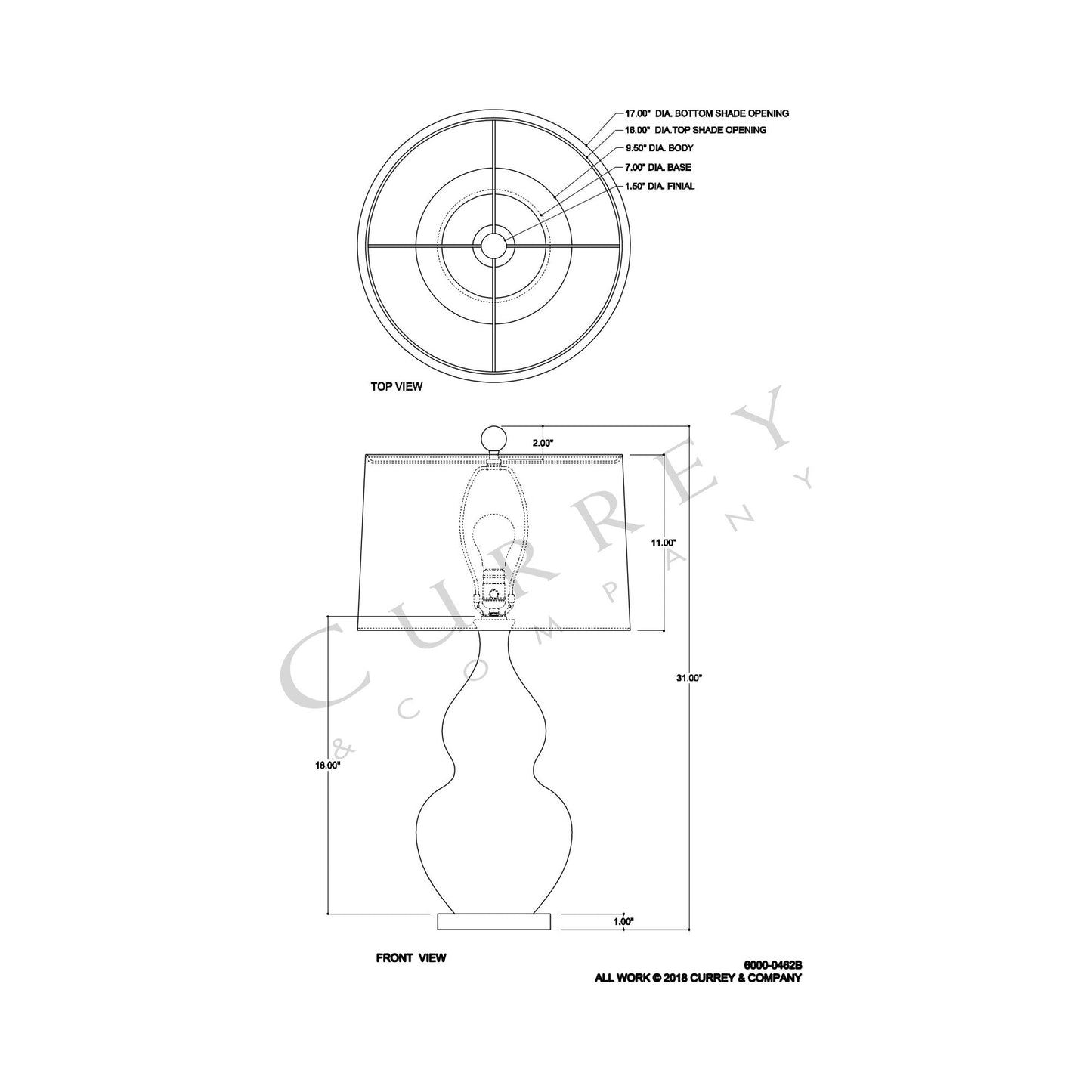 Kolor Table Lamp - line drawing.