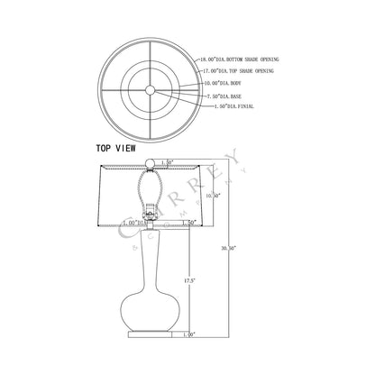 Lamartine Table Lamp - line drawing.