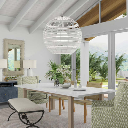 Lapsley Orb Chandelier in dining room.