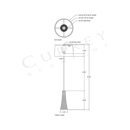 Lathe Floor Lamp - line drawing.