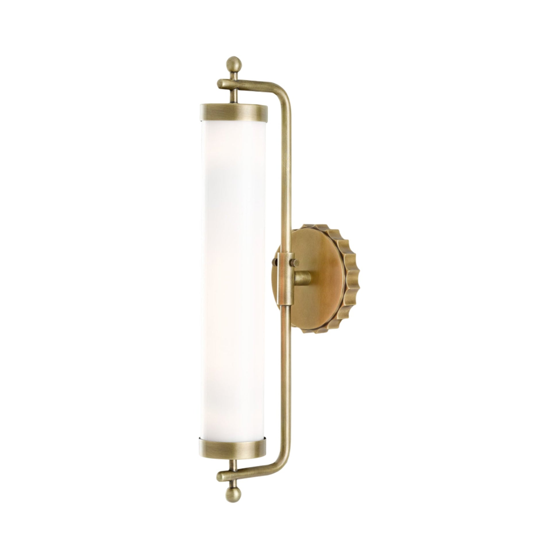 Latimer Bath Wall Light in Antique Brass.
