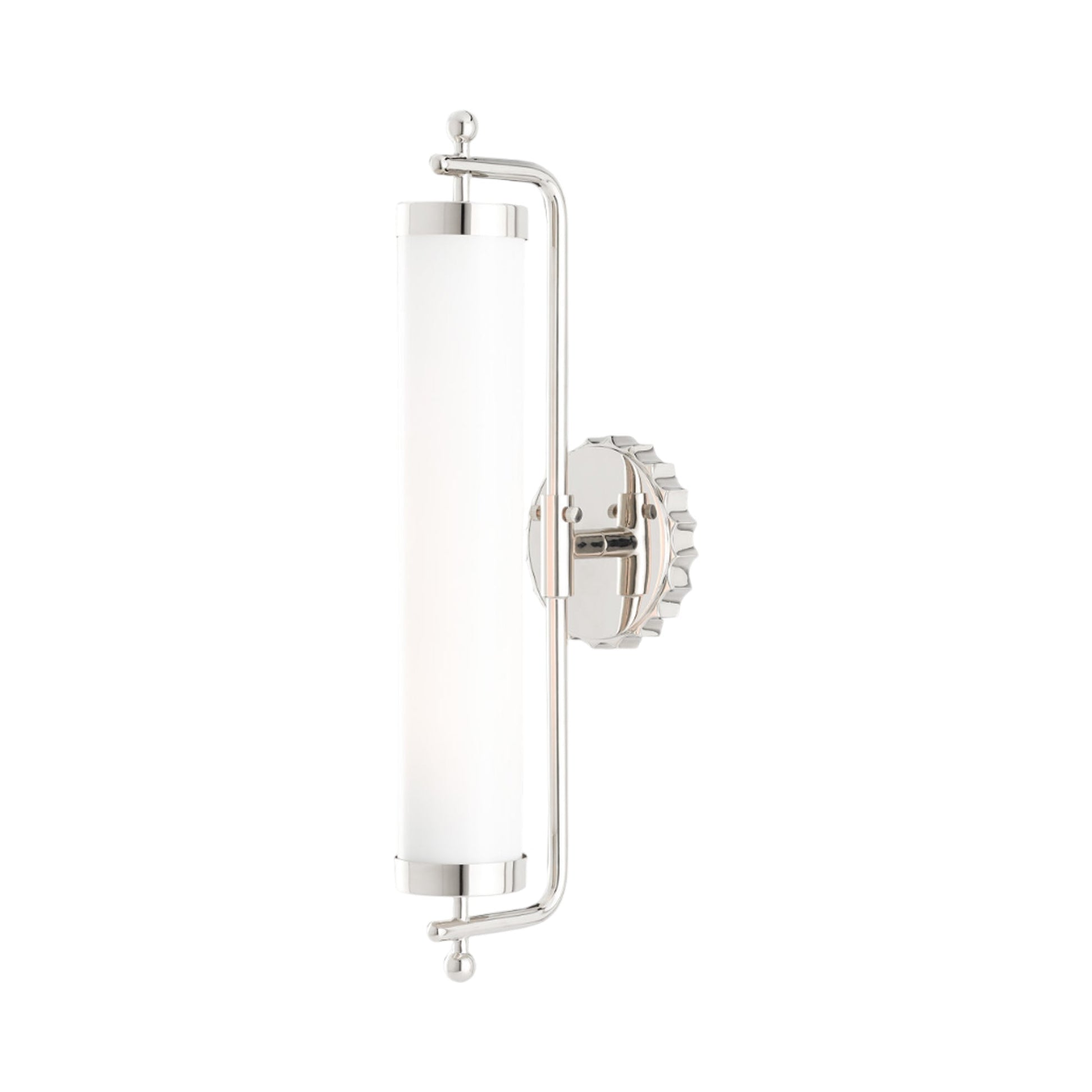 Latimer Bath Wall Light in Polished Nickel.