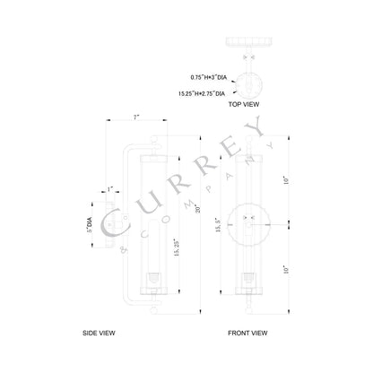 Latimer Bath Wall Light - line drawing.