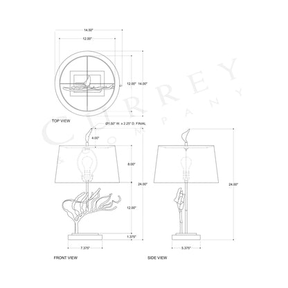 Latissima Table Lamp - line drawing.