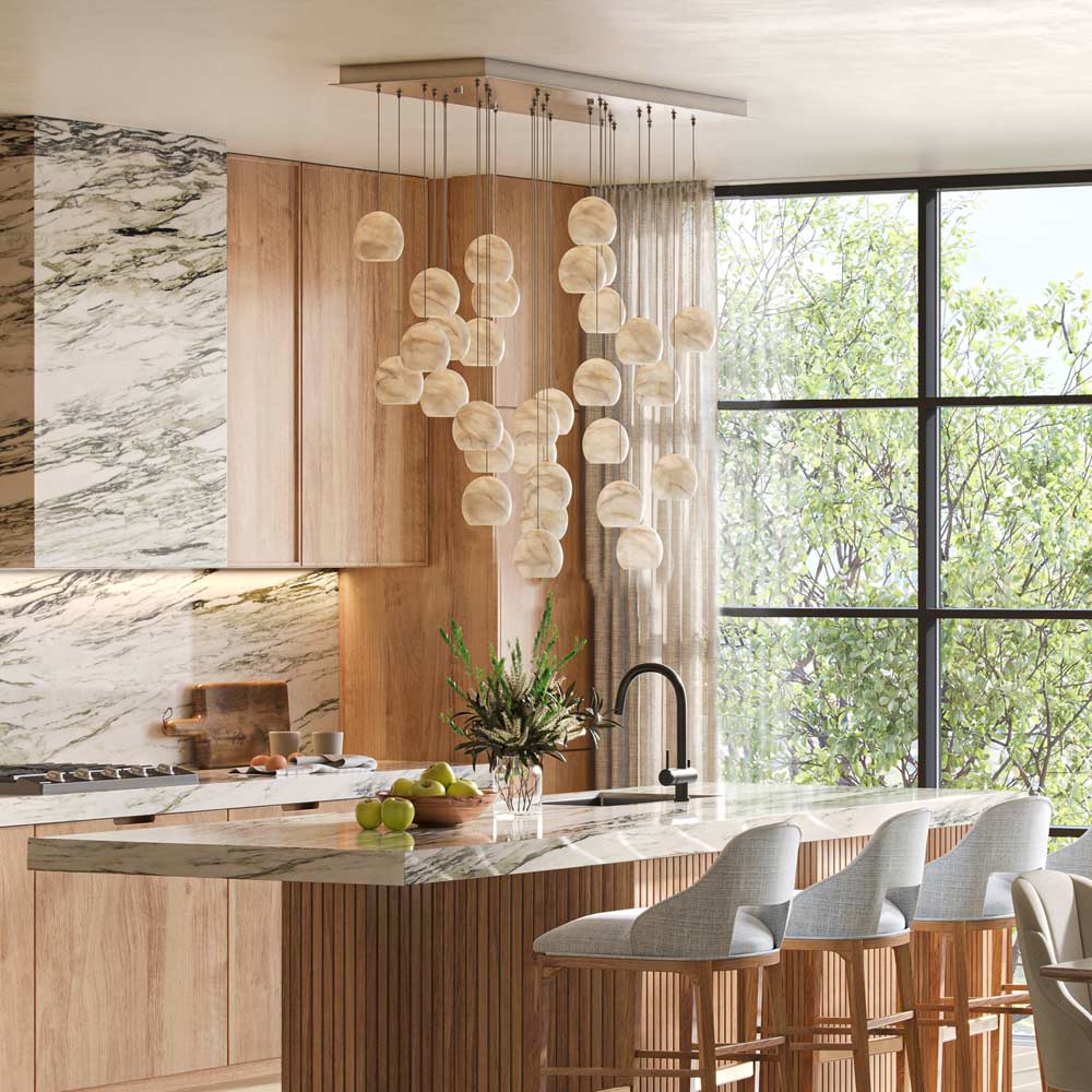 Lazio Linear Pendant Light in kitchen.