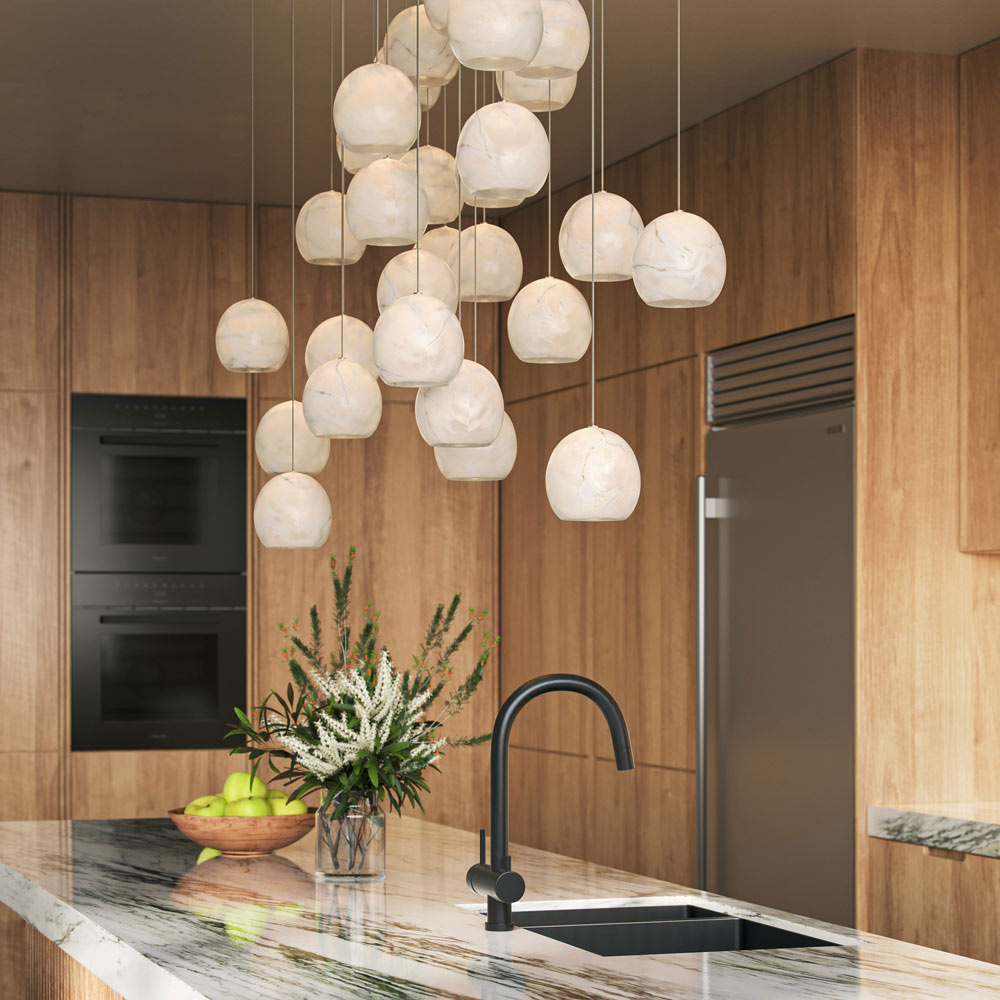 Lazio Linear Pendant Light in kitchen.