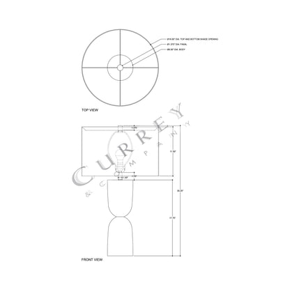 Linz Table Lamp - line drawing.