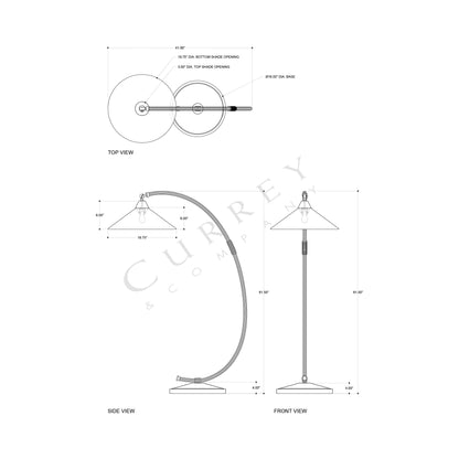 Lisbon Floor Lamp - line drawing.