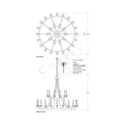 Lodestar Chandelier - line drawing.
