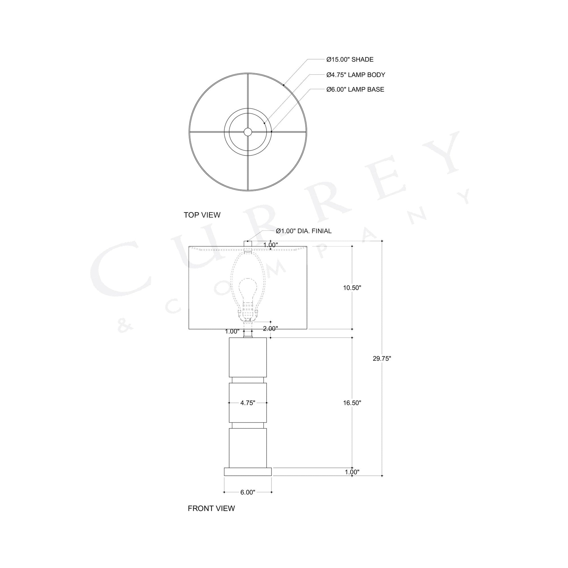 Lofitt Table Lamp - line drawing.