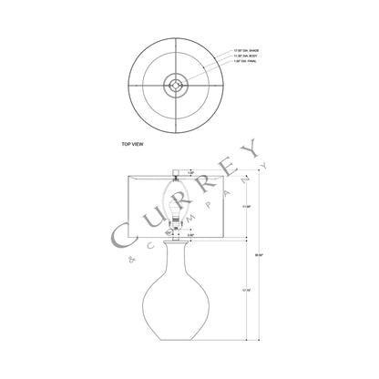 Loro Table Lamp - line drawing.