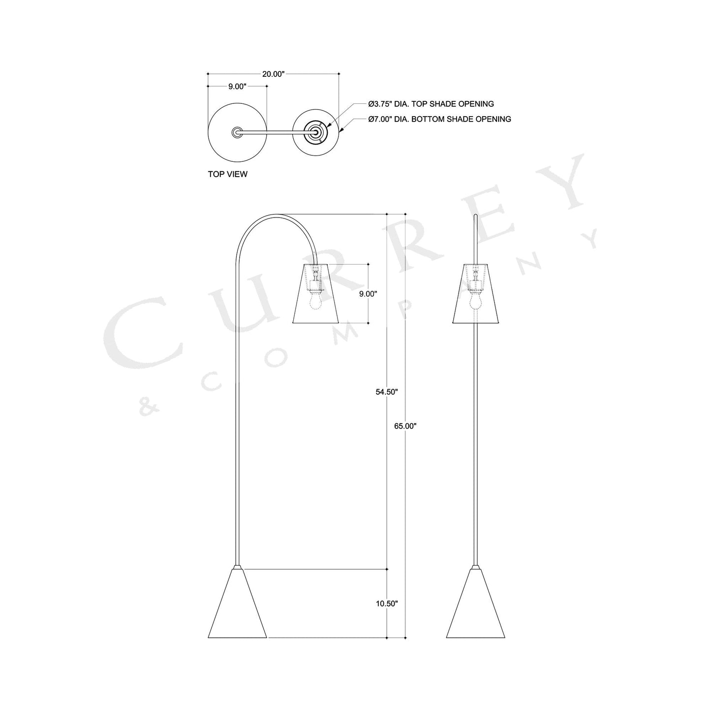 Lotz Floor Lamp - line drawing.