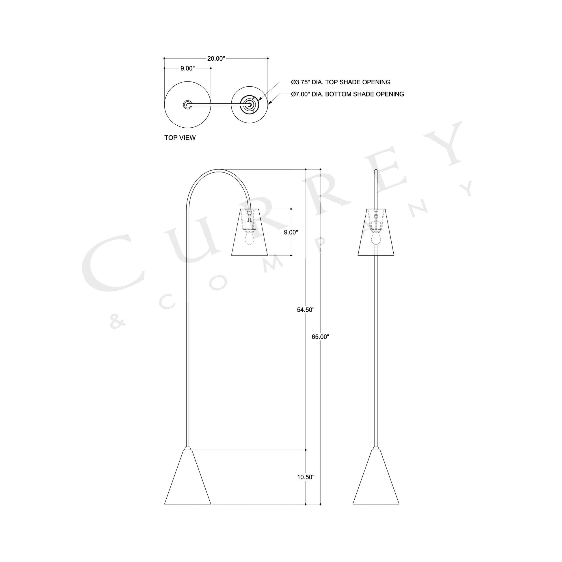 Lotz Floor Lamp - line drawing.