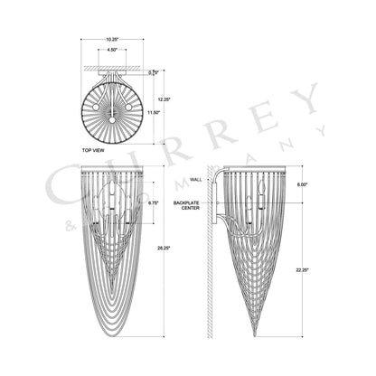Lucien Wall Light - line drawing.