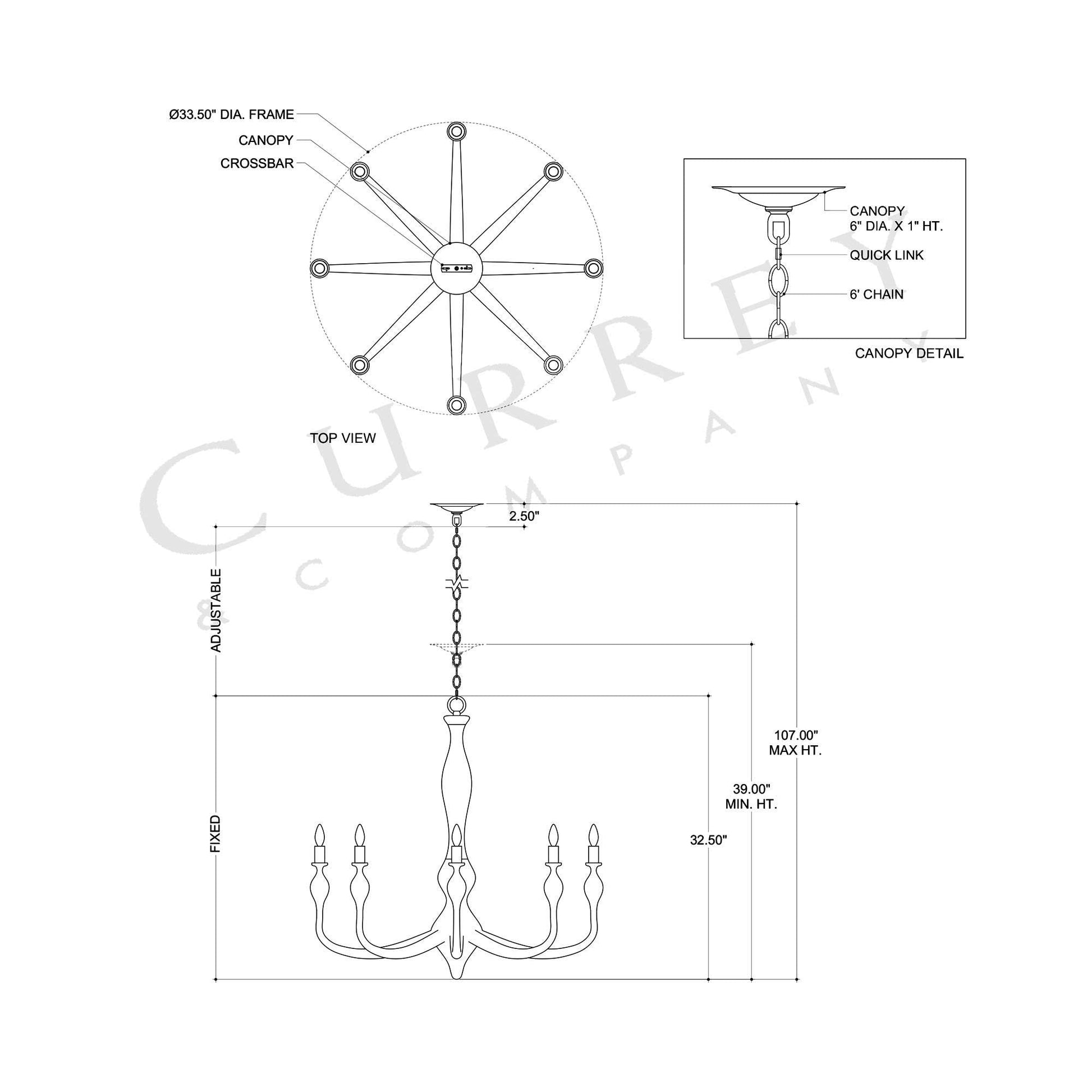 Ludwig Chandelier - line drawing.