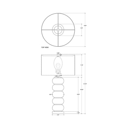 Luko Table Lamp - line drawing.