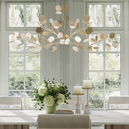 Lunaria Chandelier in dining room.