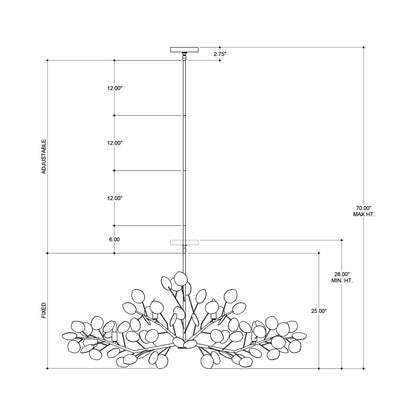 Lunaria Chandelier - line drawing.