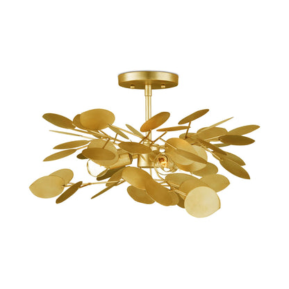 Lunaria Semi Flush Mount Ceiling Light in Gold.