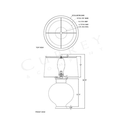 Lutz Table Lamp - line drawing.