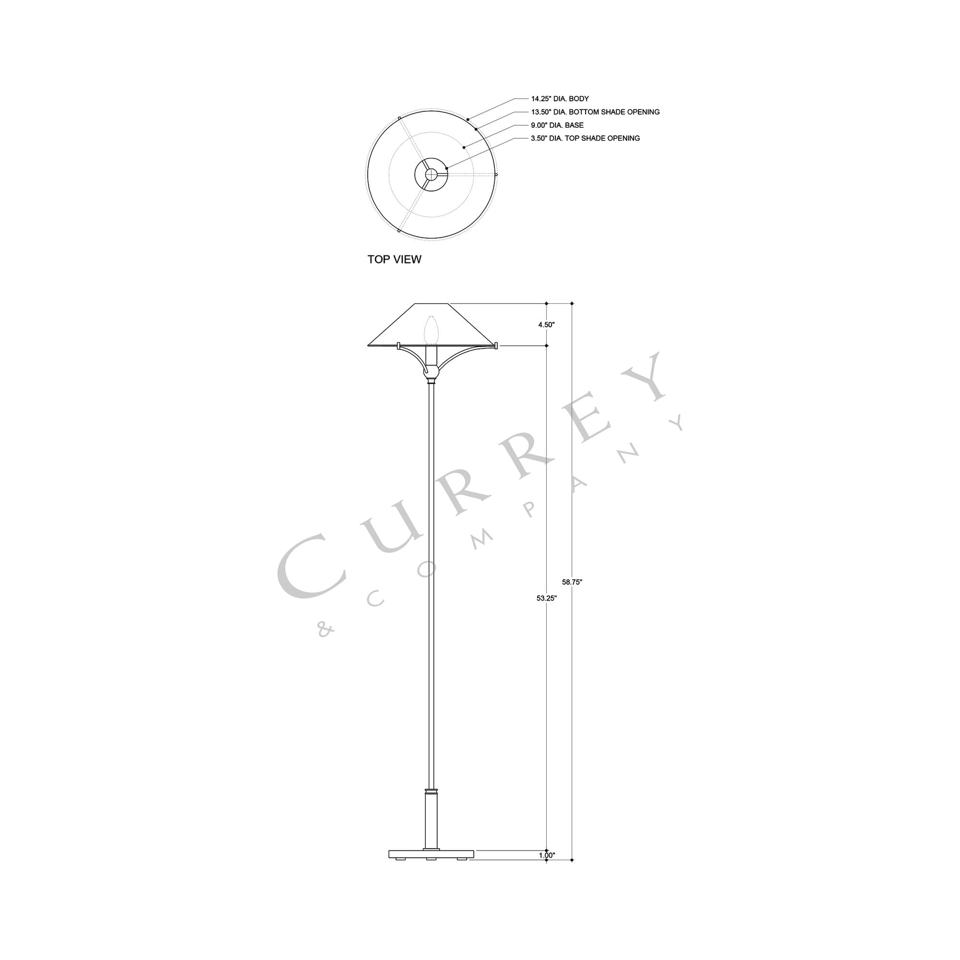 Maarla Floor Lamp - line drawing.