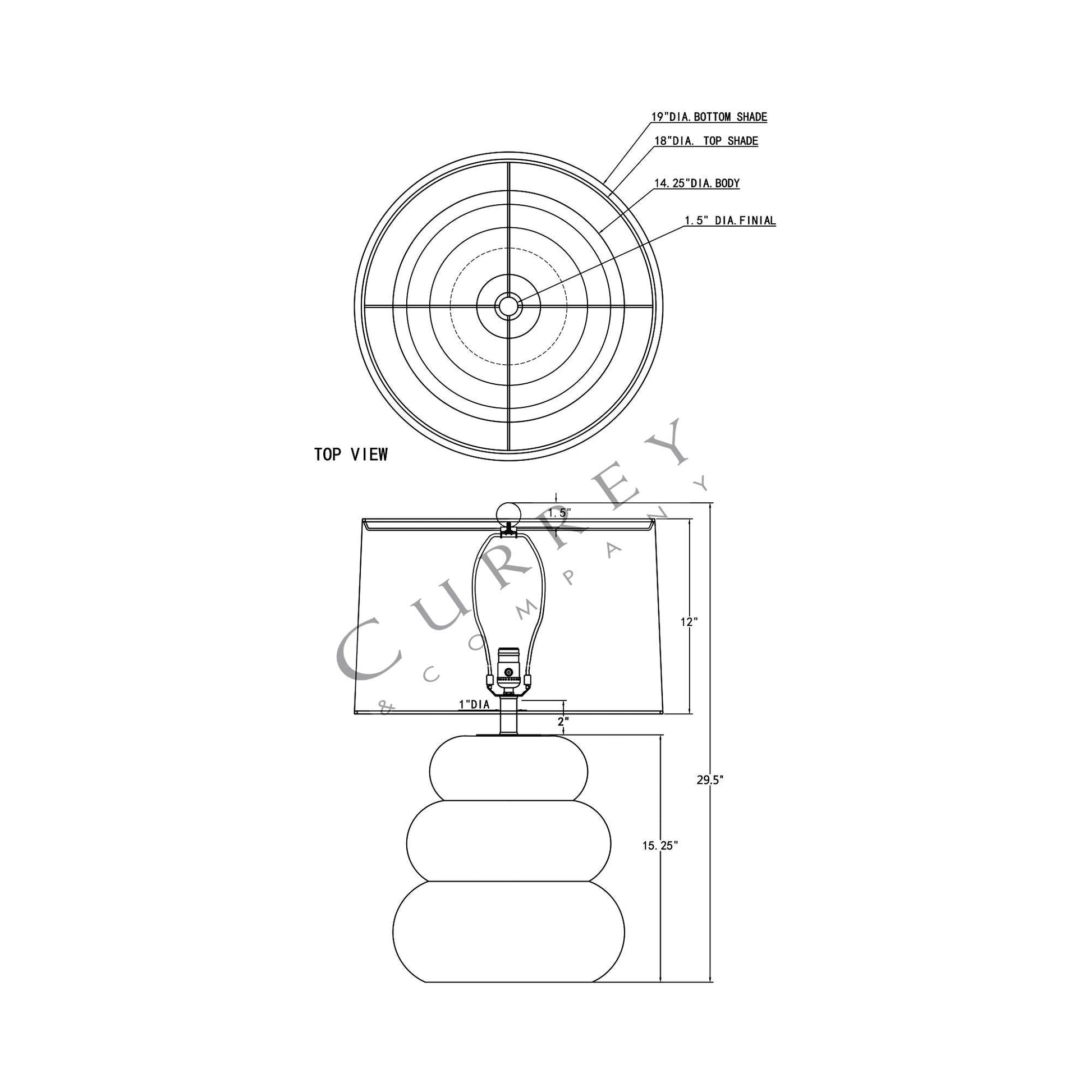 Mabrouka Table Lamp - line drawing.