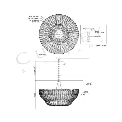 Magnum Opus 1119 Chandelier - line drawing.