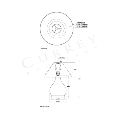 Malin Table Lamp in - line drawing.