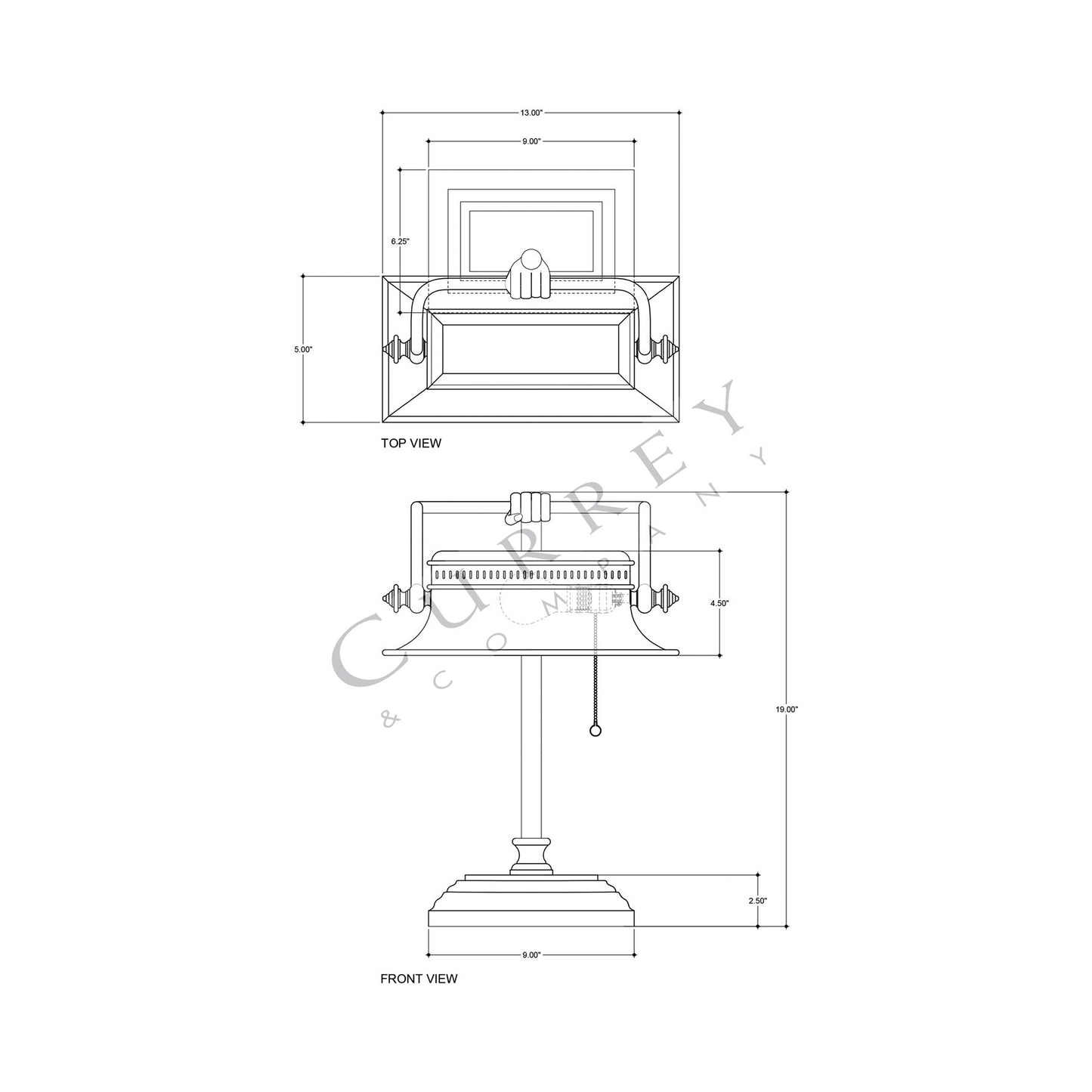 Malvasia Table Lamp - line drawing.