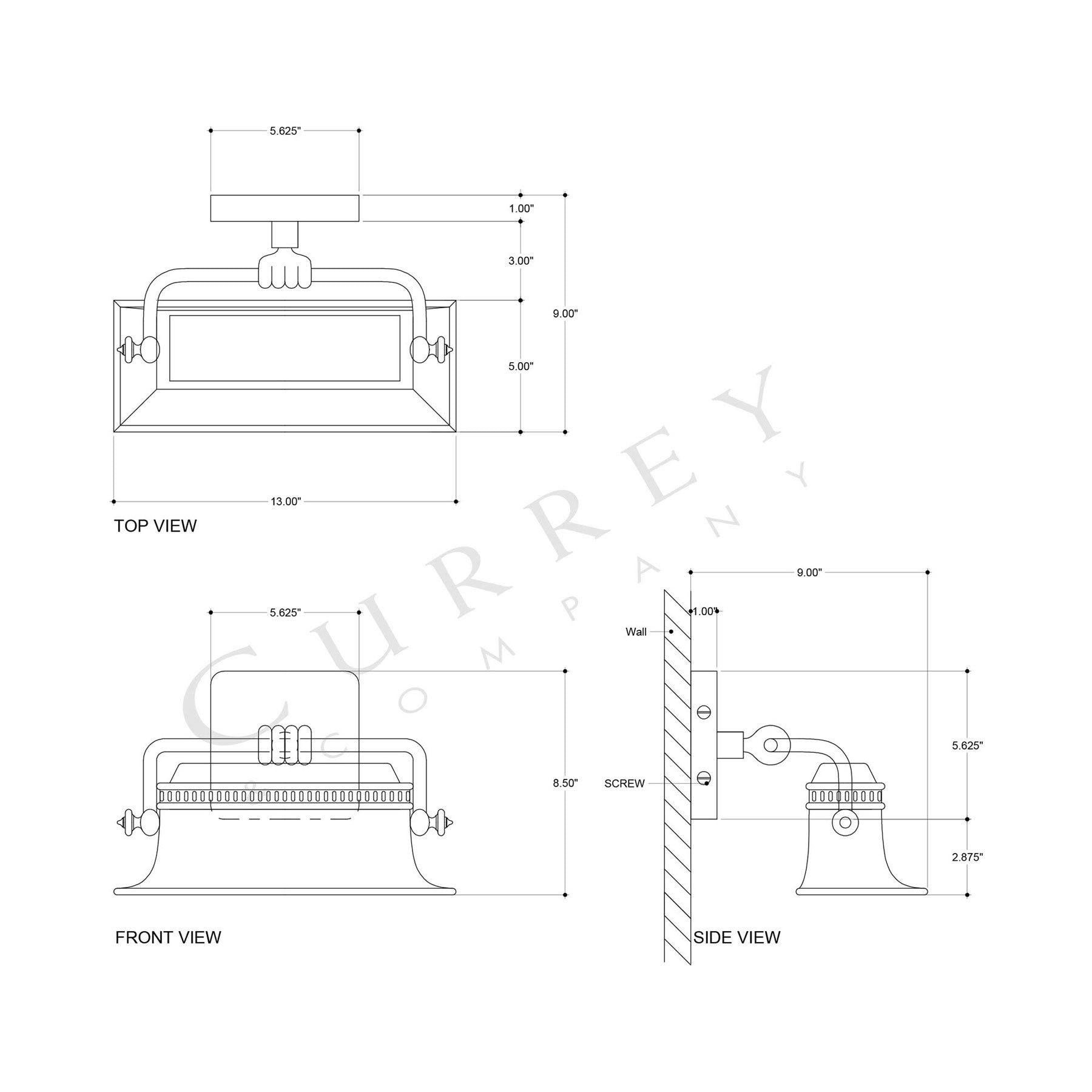 Malvasia Wall Light in - line drawing.