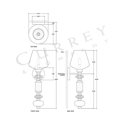 Mandeville Wall Light - line drawing.