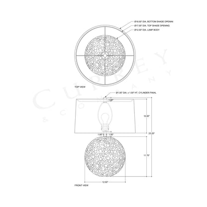 Mantilla Table Lamp - line drawing.