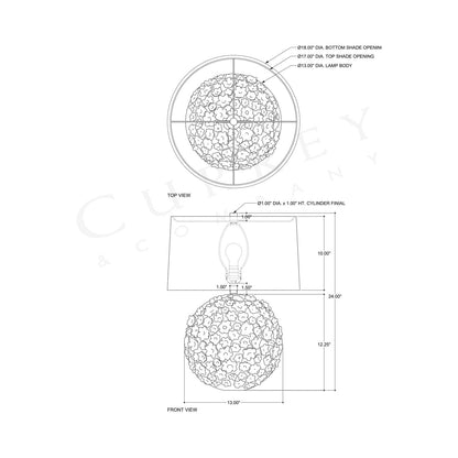 Mantilla Table Lamp - line drawing.