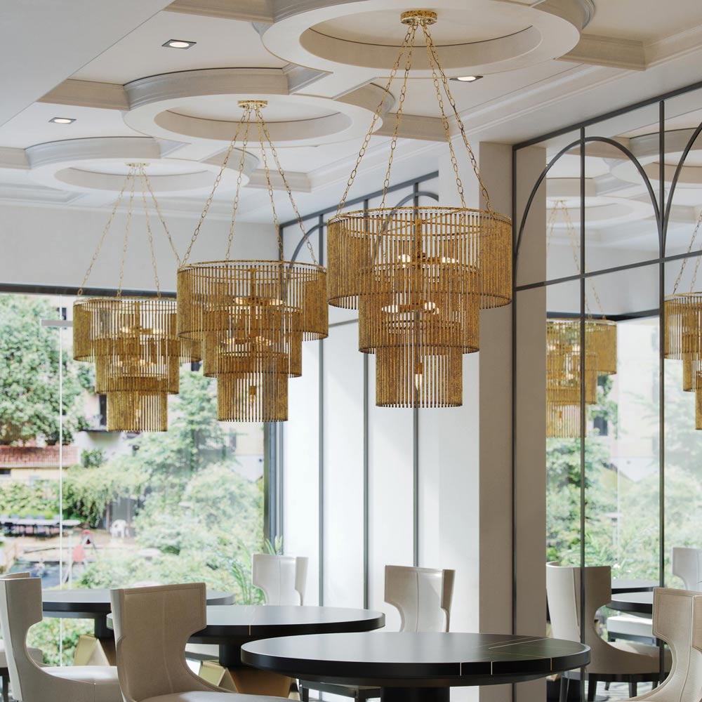 Mantra Chandelier in coffee shop.