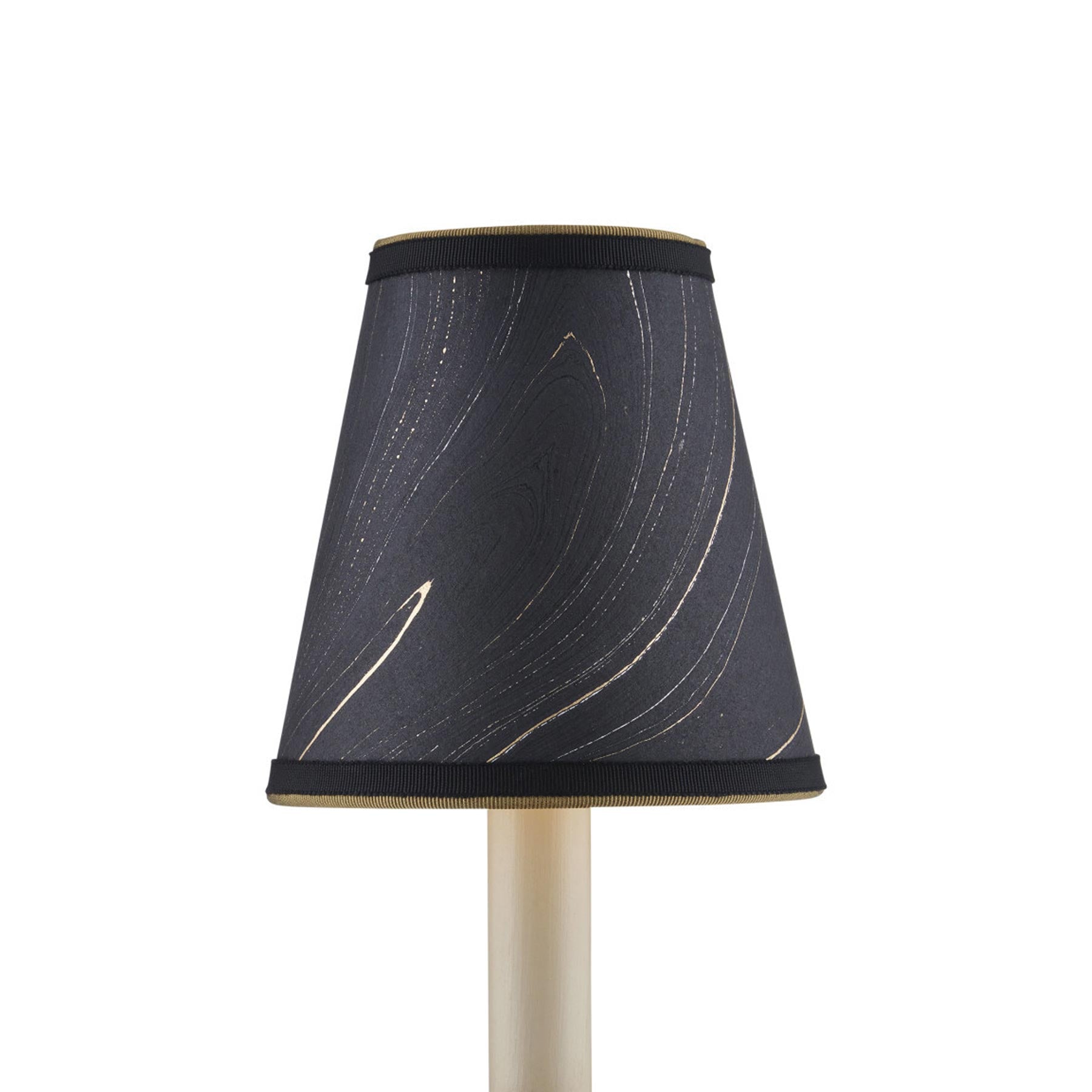 Marble Chandelier Shade in Black (Tapered).