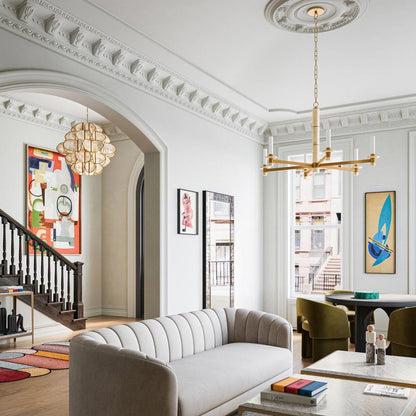 Marcelo Chandelier in living room.